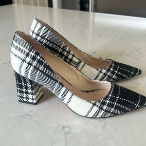 Marc Fisher—plaid block heel pumps, size 7 1/2